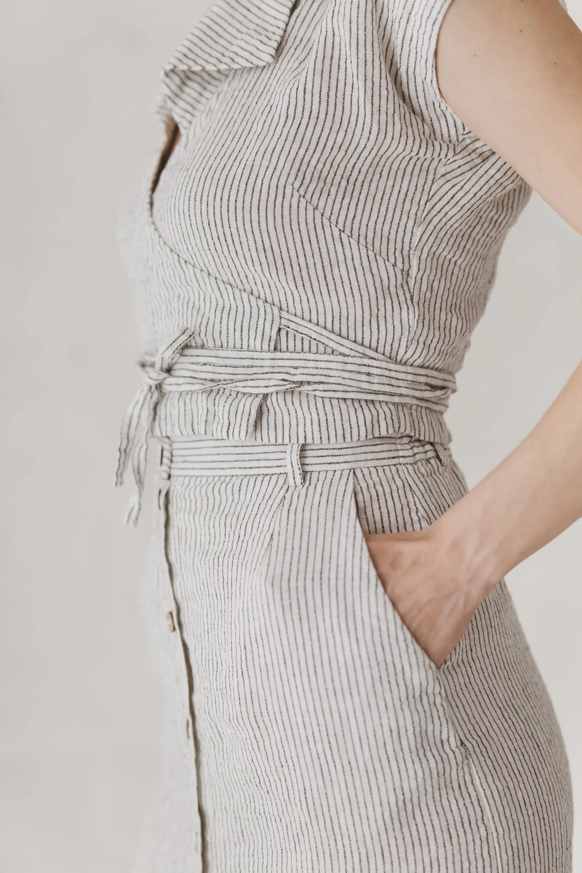 Linen Front-Button Skirt - Stella Epic Linen