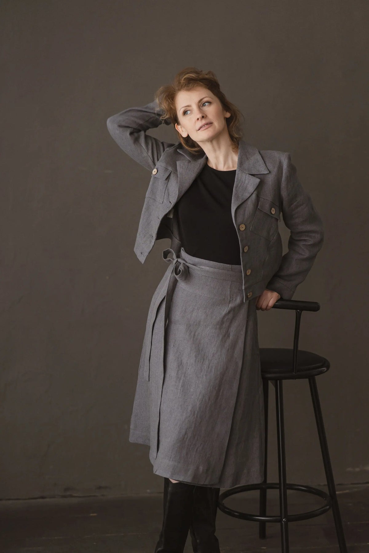 Heavy Linen Wrap Skirt Epic Linen