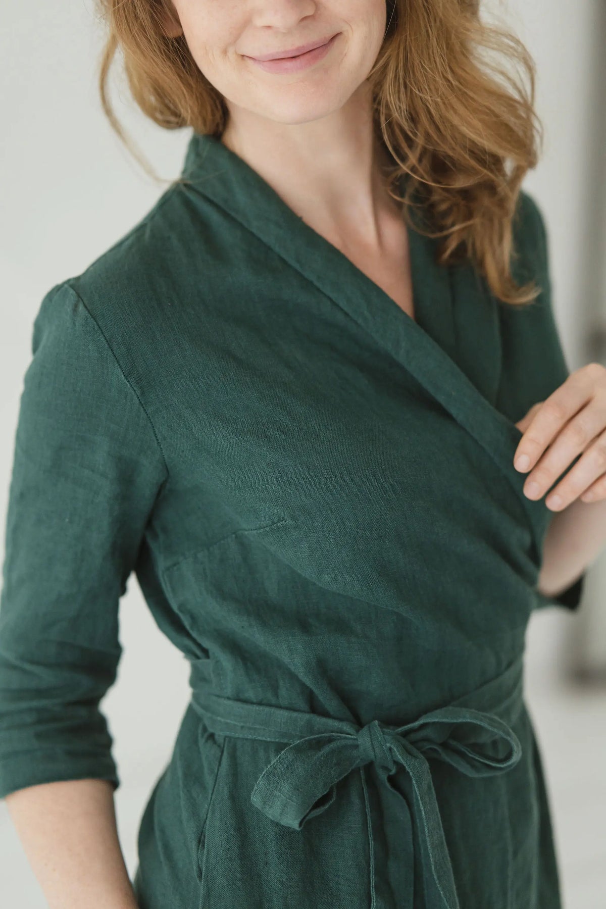 Linen Wrap Dress with Belt Epic Linen