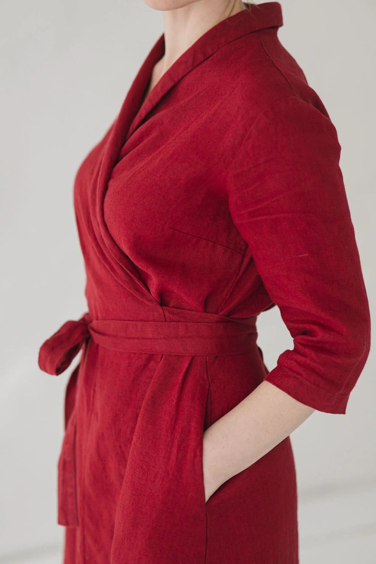 Linen Wrap Dress with Belt Epic Linen