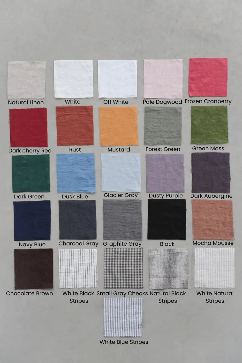Color swatches of Epic Linen, 26 colors