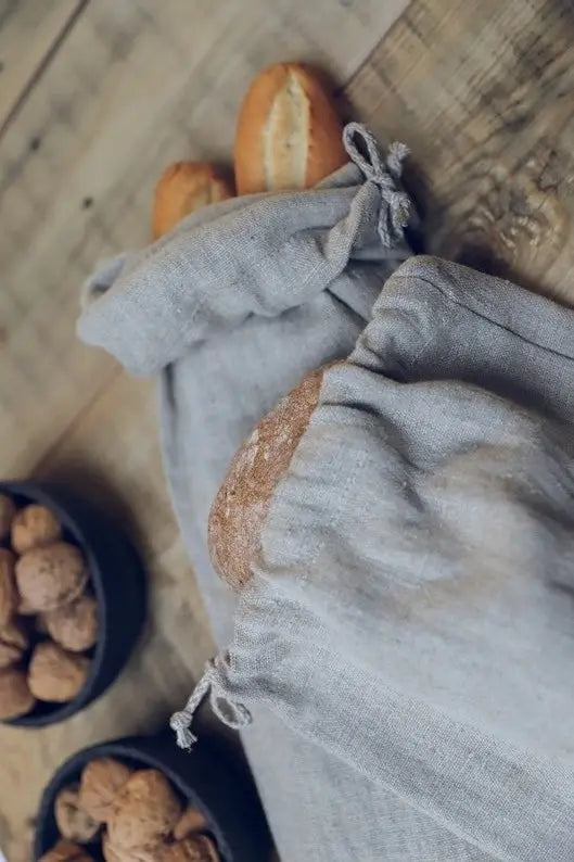 French Linen Bread Bag for Baguette Epic Linen