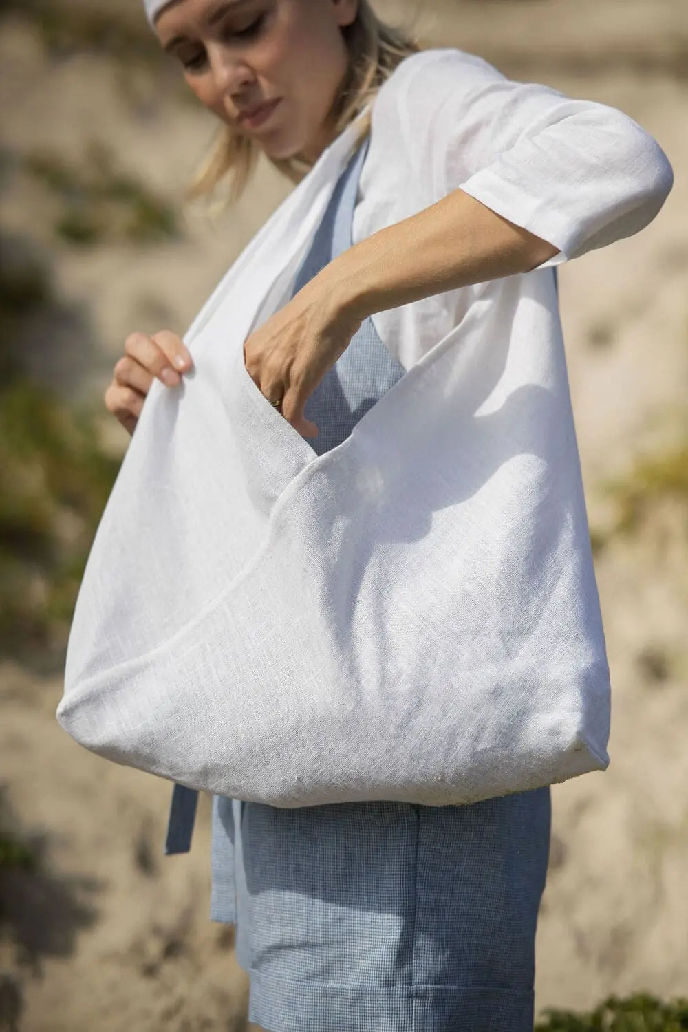 Shopper i mjukt linne