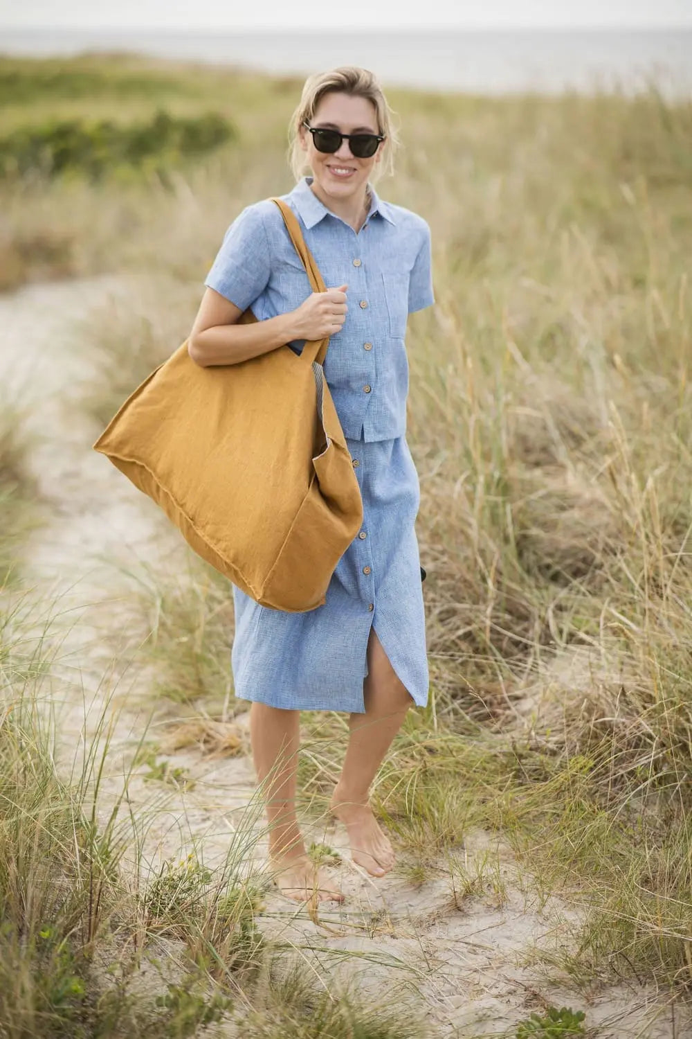 Senapsgul linneväska – The Golden Hour Carryall