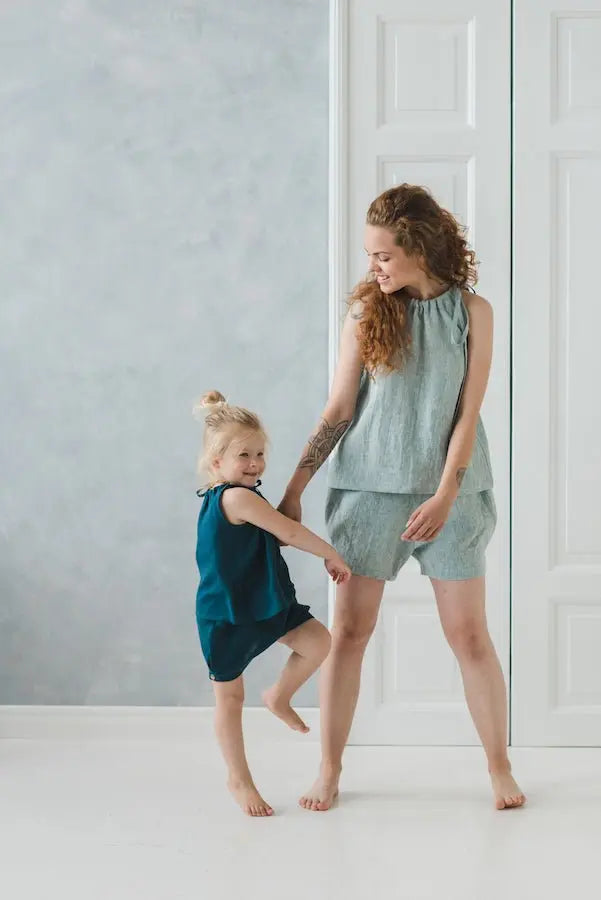 Linen Shorts set for Girls - Epic Linen luxury linen