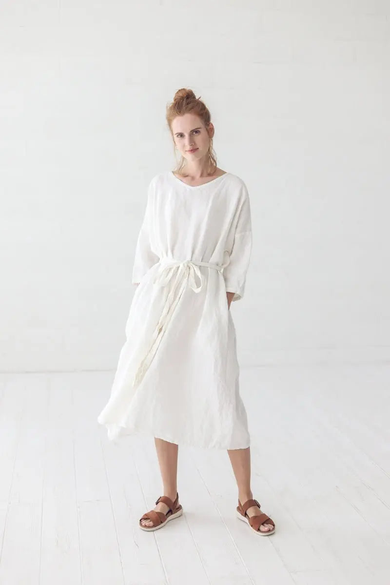 READY TO SHIP Light Linen Dress - Epic Linen luxury linen
