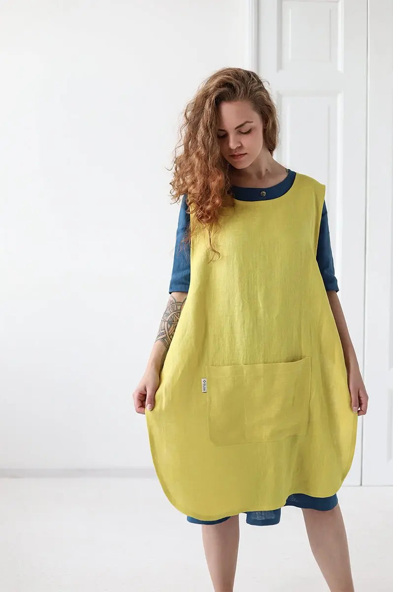 READY TO SHIP Linen BBQ Apron - Epic Linen luxury linen
