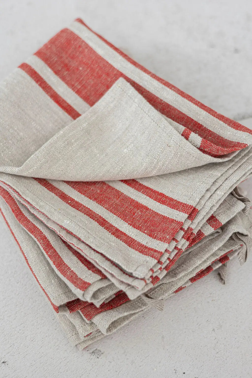 Linen Kitchen Towels – Set of 2 Tea Towels with Red Stripes Epic Linen