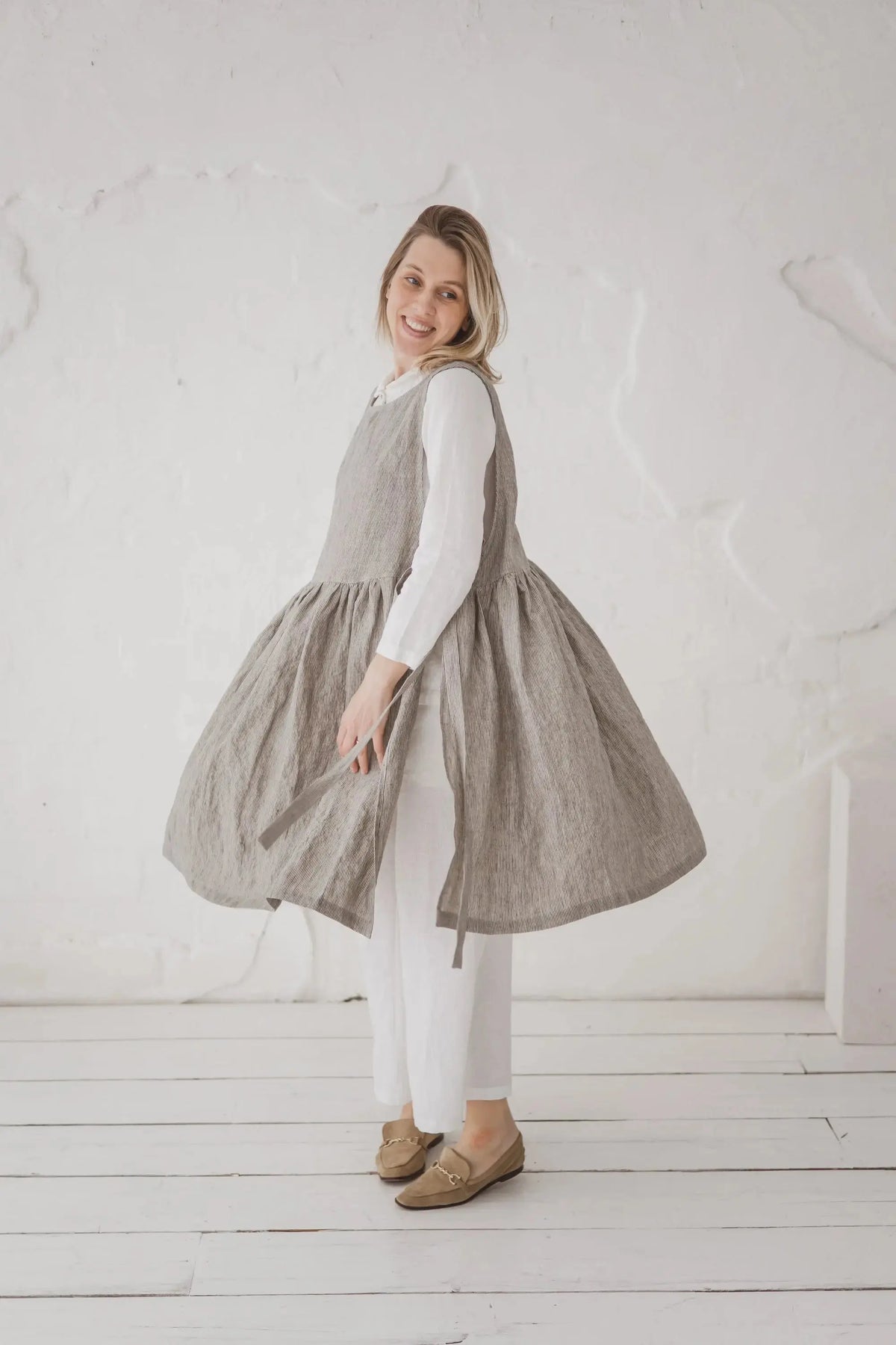 Convertible Linen Pinafore Dress Epic Linen