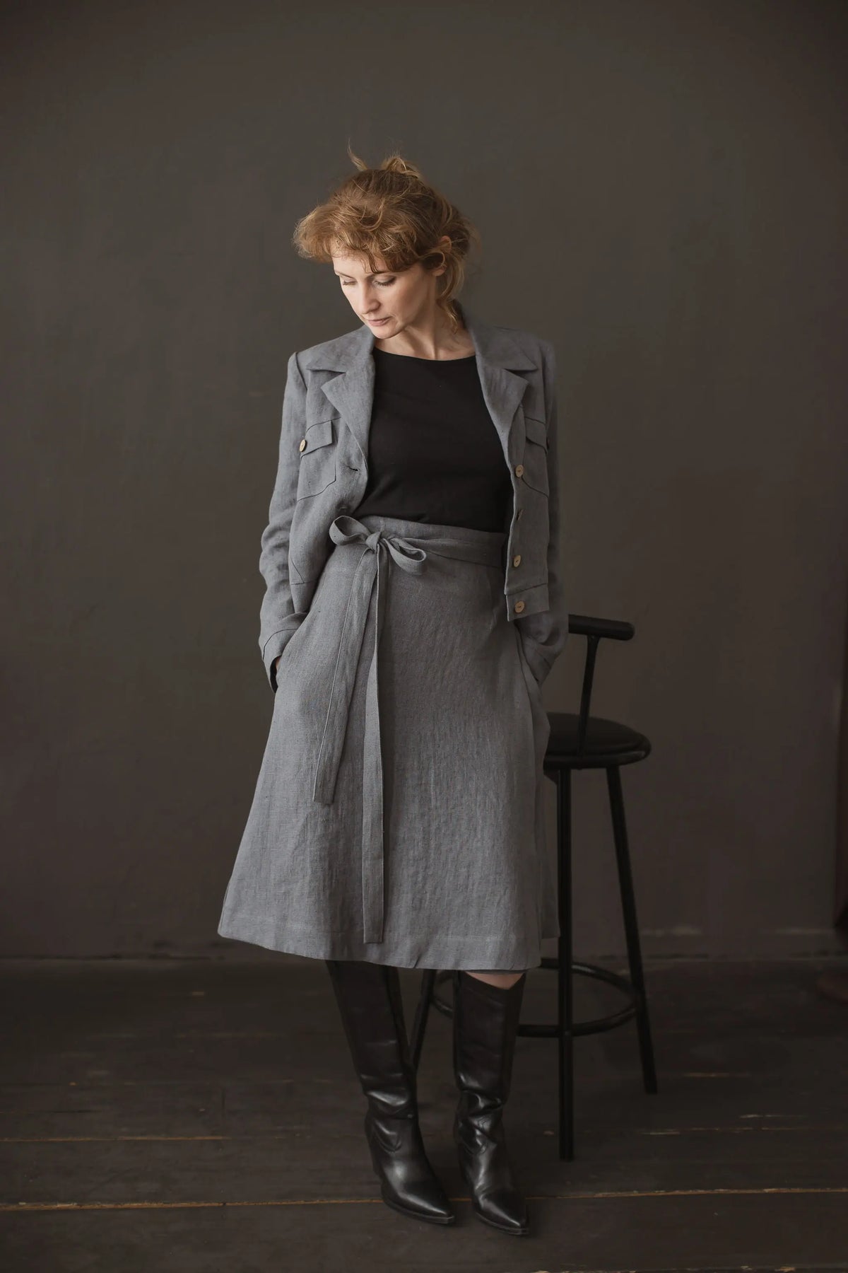 Heavy Linen Wrap Skirt Epic Linen