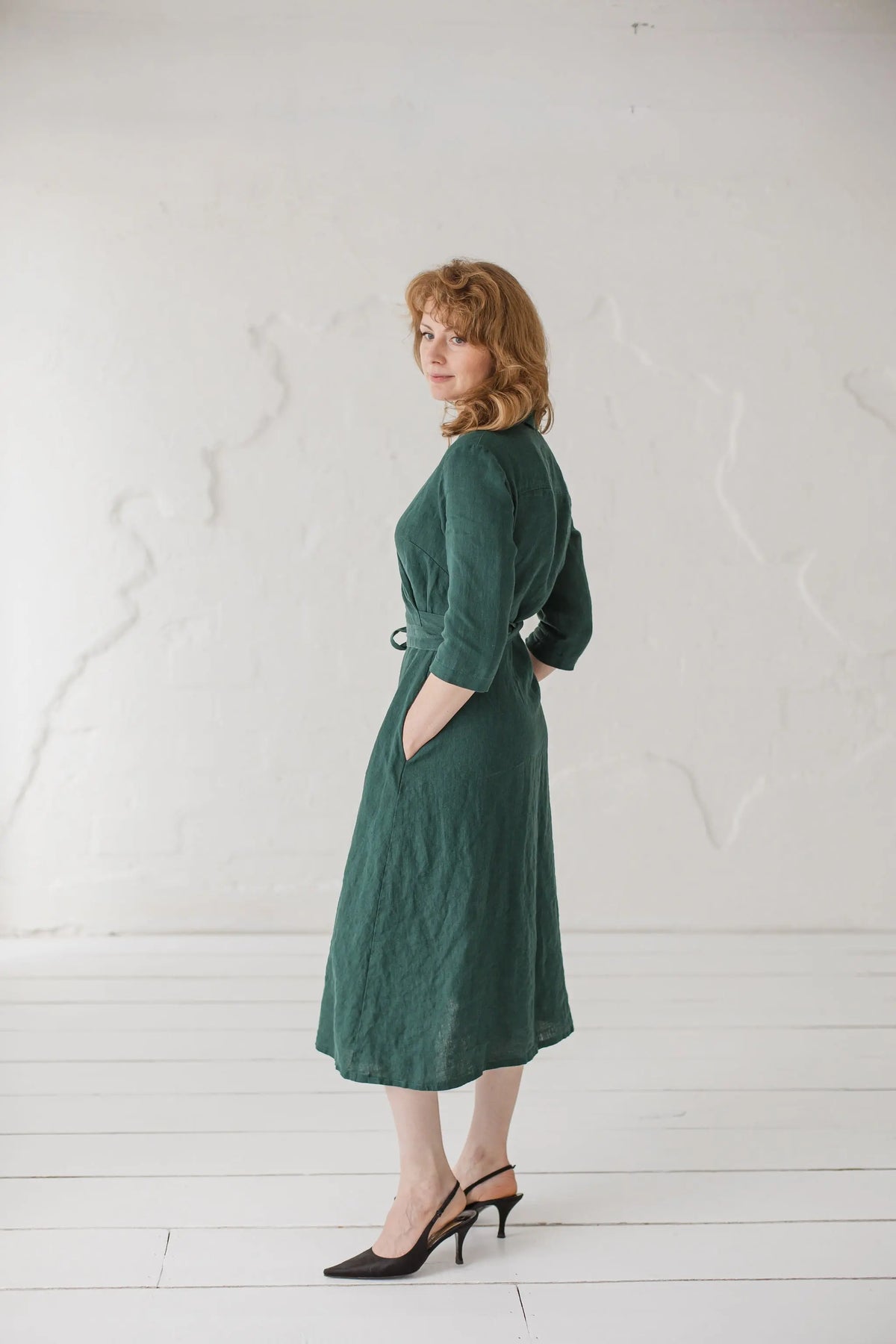 Linen Wrap Dress with Belt Epic Linen