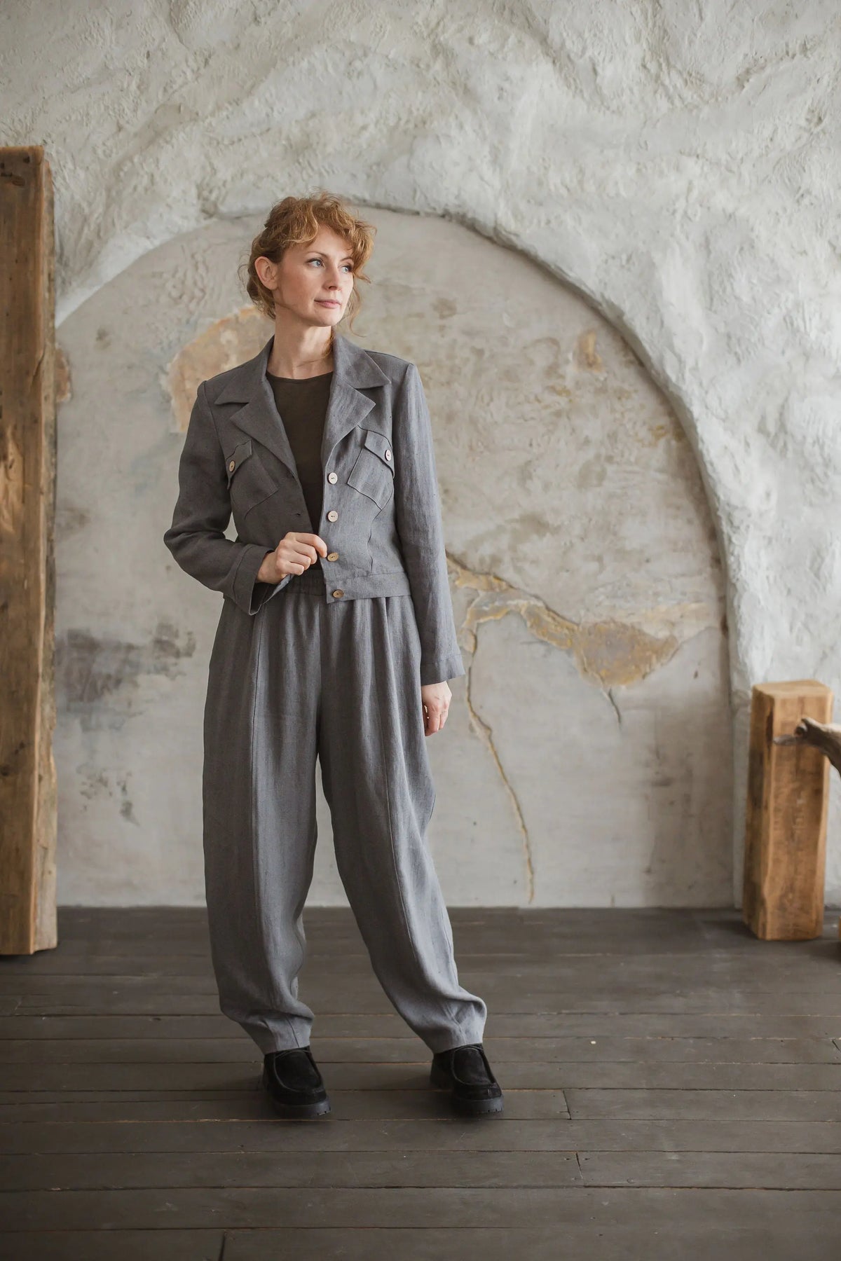 Versatile Cropped Linen Blazer Epic Linen