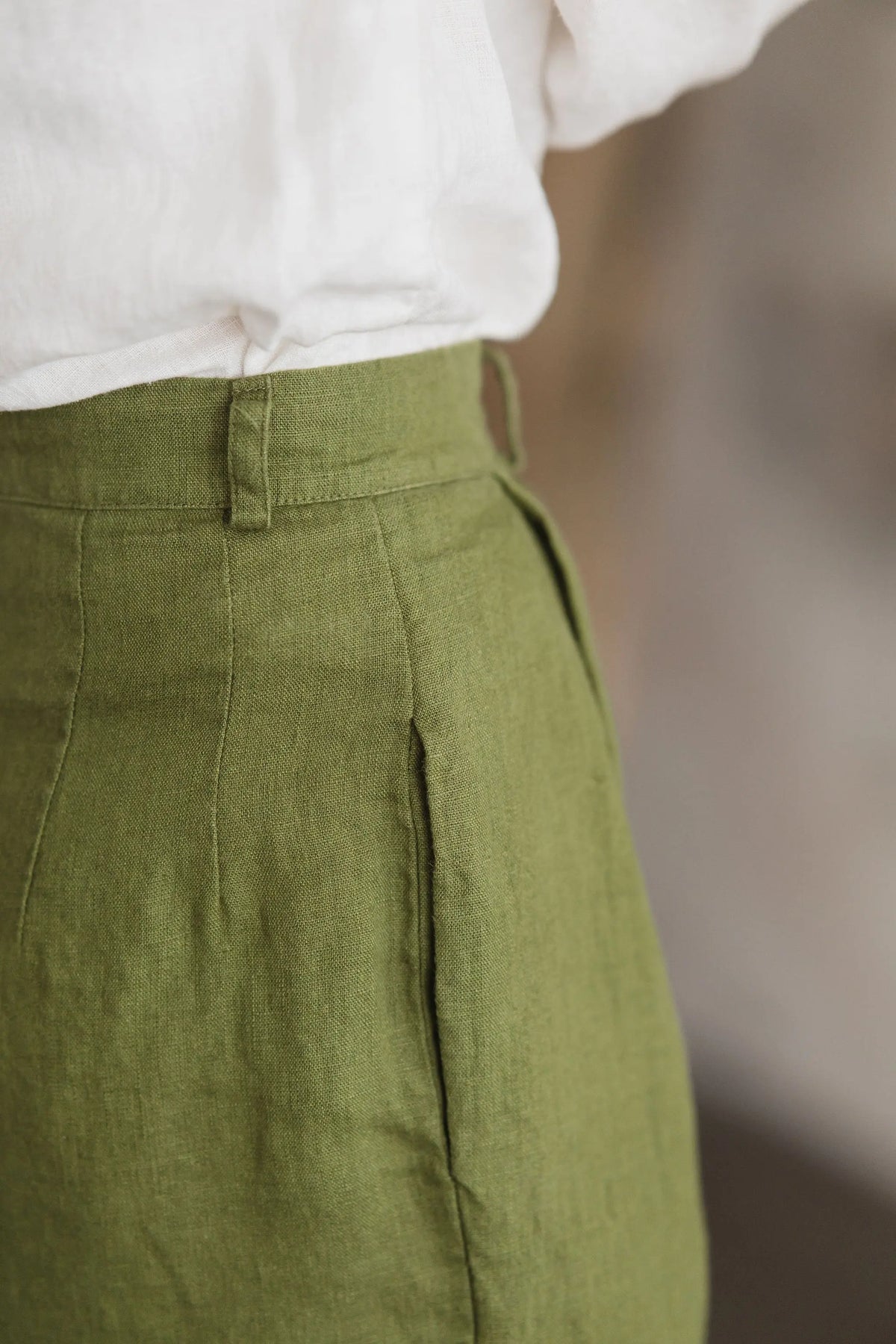 Year-round Highwaisted Linen Bermuda Shorts Epic Linen