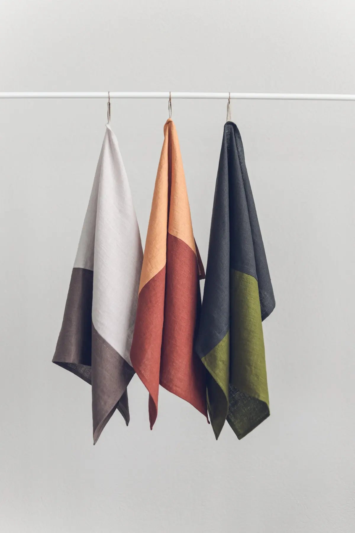 100% Pure Linen Colorful Kitchen Tea Towels x 3 Epic Linen