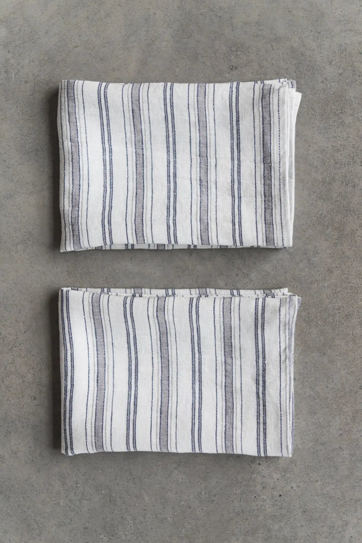 100 % Pure Linen Kitchen Tea Towels In Blue Grey Stripes x 2 Epic Linen