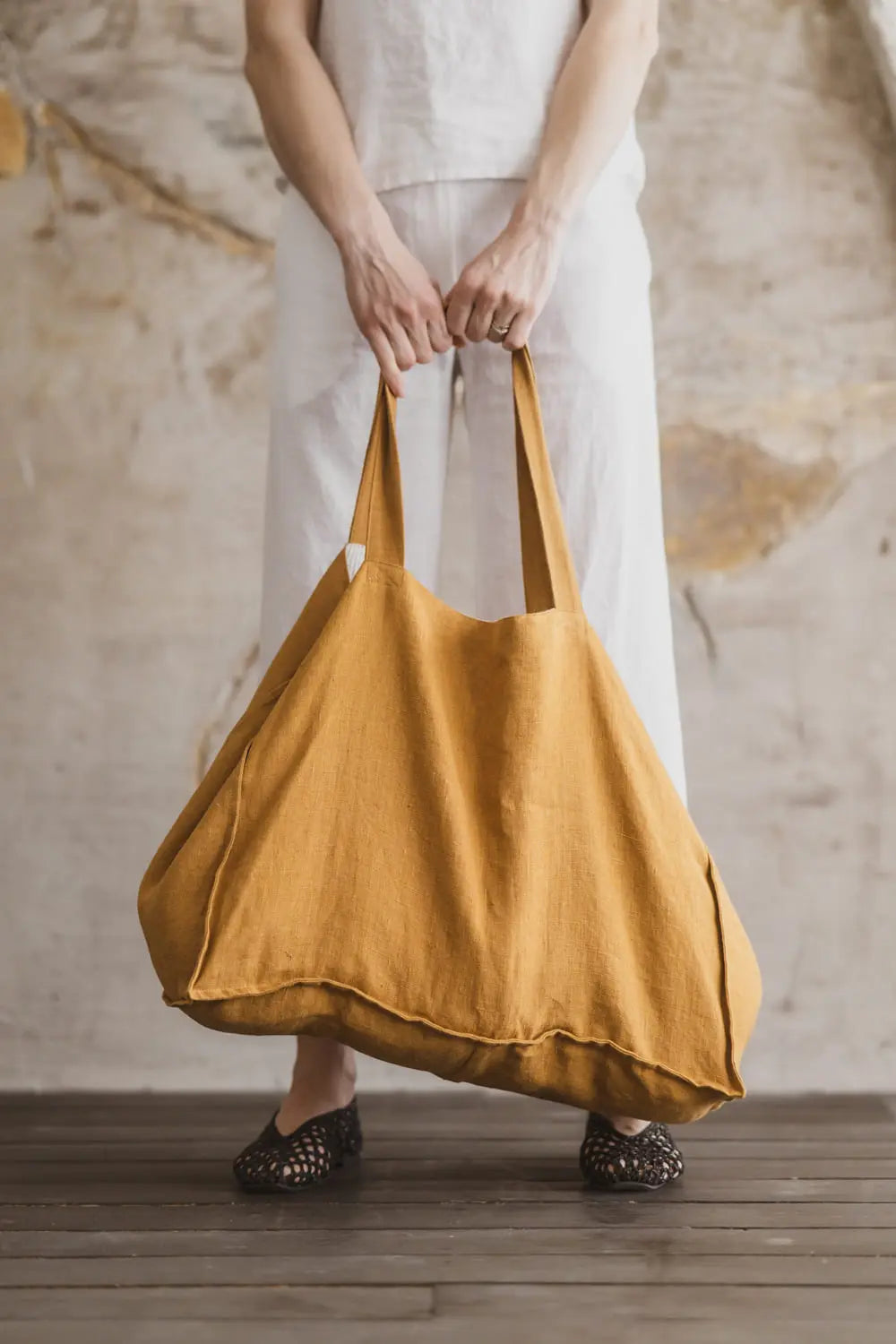 Senapsgul linneväska – The Golden Hour Carryall