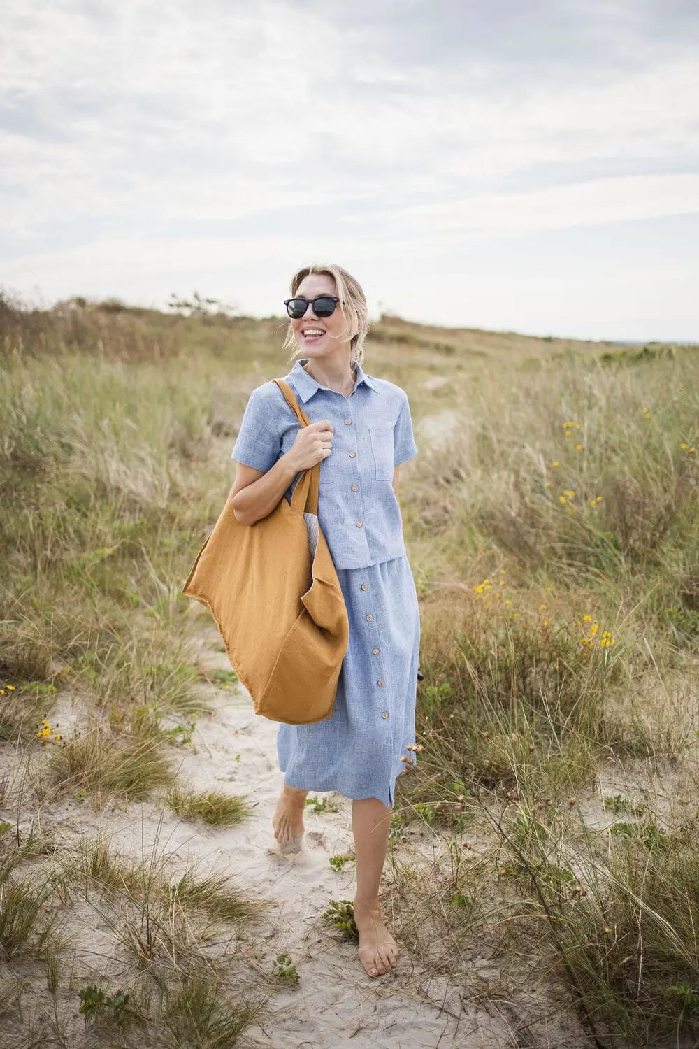 Senapsgul linneväska – The Golden Hour Carryall