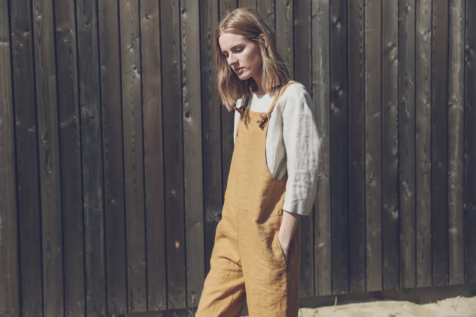 Linen Jumpsuit with Adjustable Straps - Epic Linen luxury linen