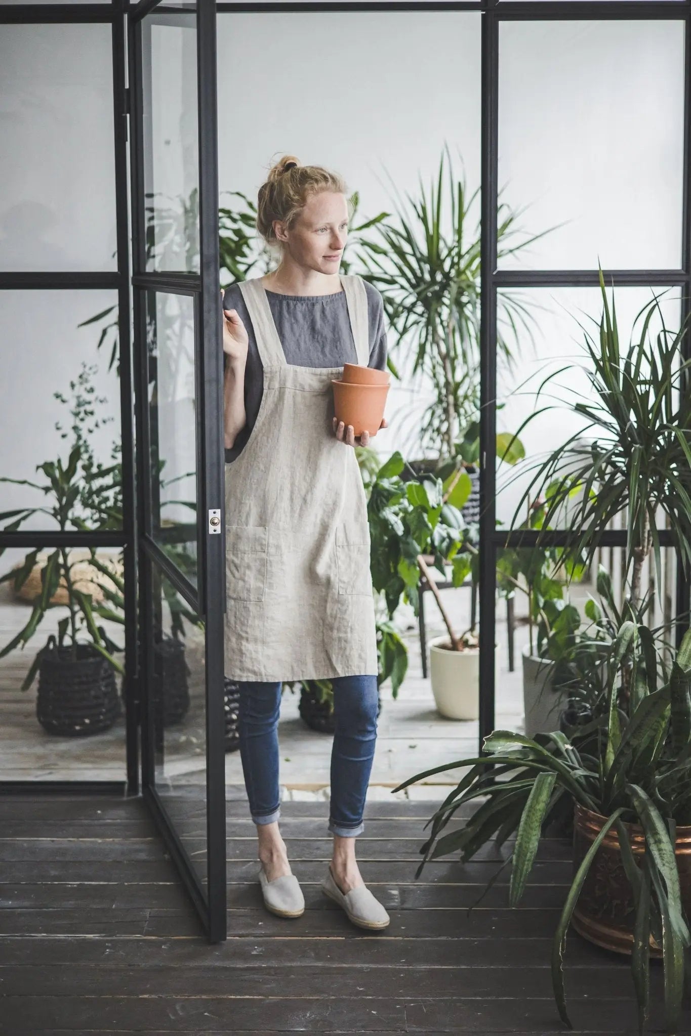 Pinafore Japanese Linen Apron - Epic Linen luxury linen