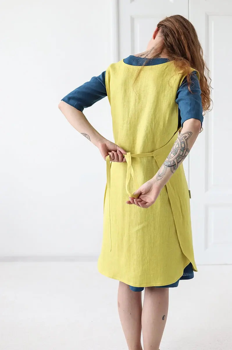 READY TO SHIP Linen BBQ Apron - Epic Linen luxury linen